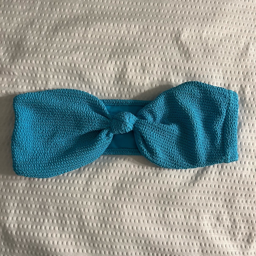 Blue Bandeau Swim Top